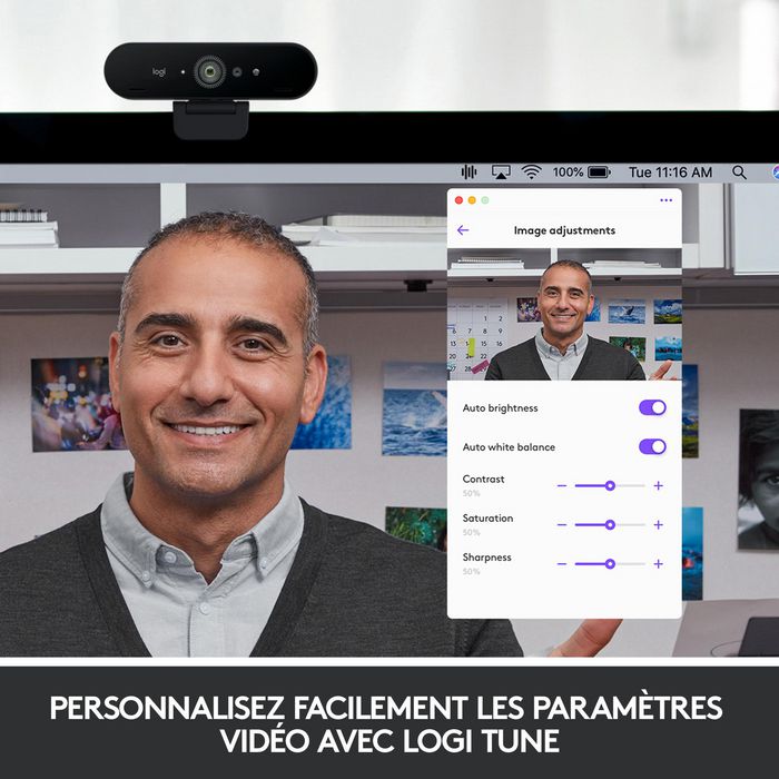 Logitech BRIO Webcam USB 4K/30 FPS et 1080p/60 FPS pour Streaming avec IA, XSplit et Désencombrement de l'Arrière-Plan Logitech BRIO Webcam USB 4K/30 FPS et 1080p/60 FPS pour Streaming avec IA, XSplit et Désencombrement de l'Arrière-Plan