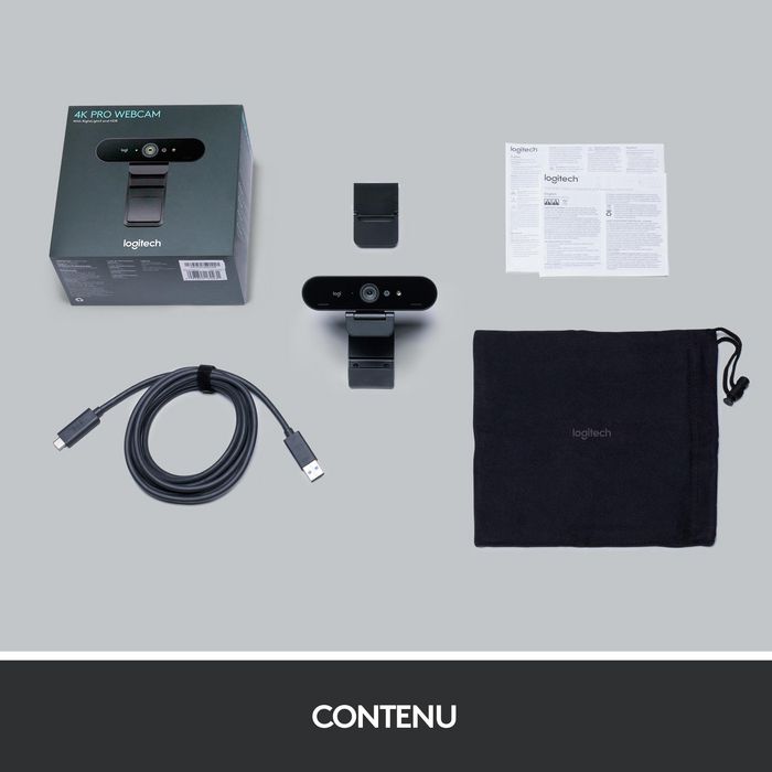 Logitech BRIO Webcam USB 4K/30 FPS et 1080p/60 FPS pour Streaming avec IA, XSplit et Désencombrement de l'Arrière-Plan Logitech BRIO Webcam USB 4K/30 FPS et 1080p/60 FPS pour Streaming avec IA, XSplit et Désencombrement de l'Arrière-Plan