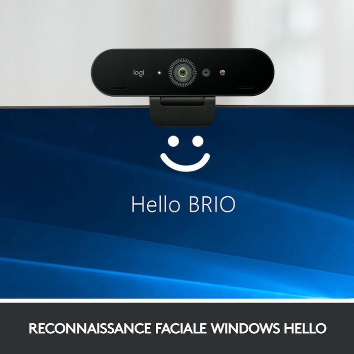 Logitech BRIO Webcam USB 4K/30 FPS et 1080p/60 FPS pour Streaming avec IA, XSplit et Désencombrement de l'Arrière-Plan Logitech BRIO Webcam USB 4K/30 FPS et 1080p/60 FPS pour Streaming avec IA, XSplit et Désencombrement de l'Arrière-Plan
