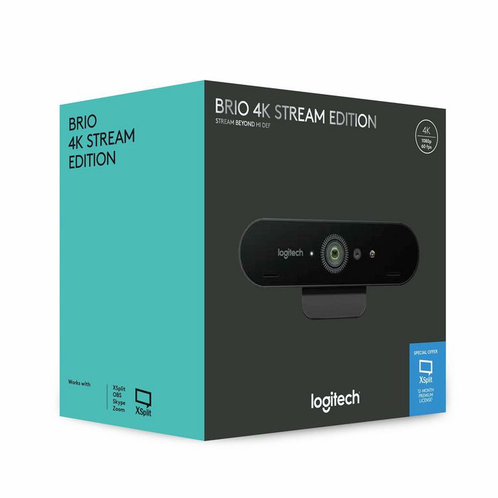 Logitech BRIO Webcam USB 4K/30 FPS et 1080p/60 FPS pour Streaming avec IA, XSplit et Désencombrement de l'Arrière-Plan Logitech BRIO Webcam USB 4K/30 FPS et 1080p/60 FPS pour Streaming avec IA, XSplit et Désencombrement de l'Arrière-Plan