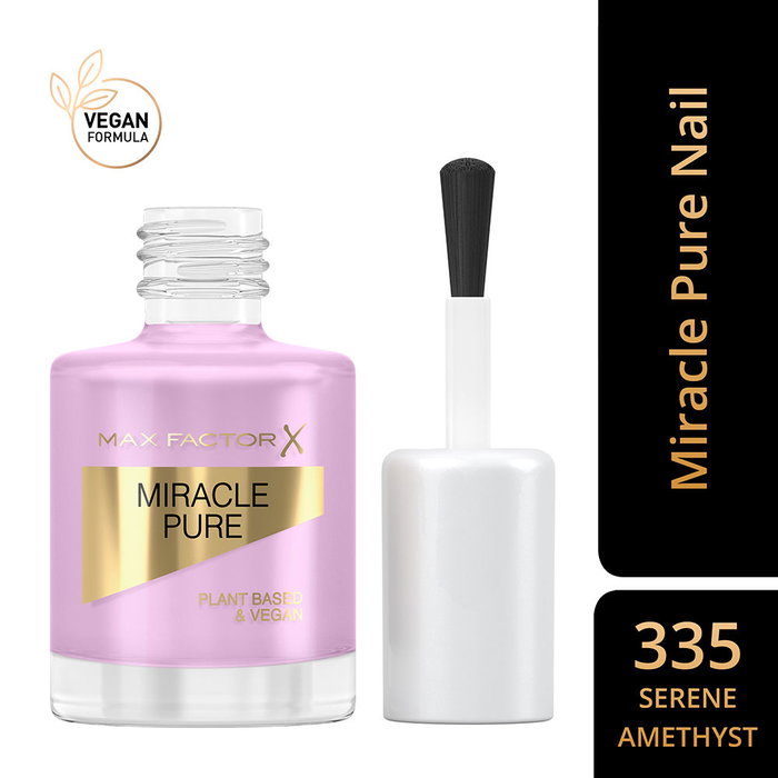 Max Factor Vernis à ongles Miracle Pure n°335 Améthyste sereine 12 ml - Vernis végan enrichi en vitamine E, application facile, renforcement des ongles