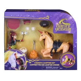 Spin Master Coffret Feu de Camp de Cinder L'Ecole des Licornes - Poupée Valentina + Licorne