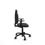 Chaise Algarra Contact permament de base Cuir écologique Gris foncé Structure polyamide noire Accoudoir 1D Sans appui-tête Roulettes en nylon 50 mm