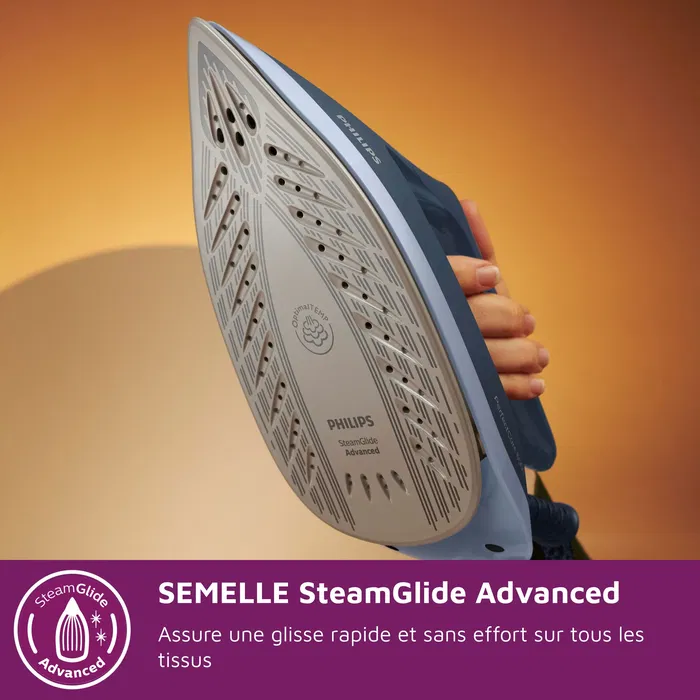 Philips PerfectCare Compact PSG6042/20 - Centrale vapeur 8 bars, 2400 W, 1.8 L, technologie OptimalTEMP, semelle SteamGlide Advanced, bleu