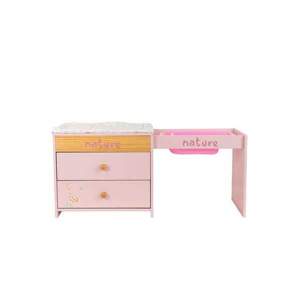 Muñecas Arias Commode/Changeur Nature avec 2 Tiroirs et Baignoire Muñecas Arias Commode/Changeur Nature avec 2 Tiroirs et Baignoire