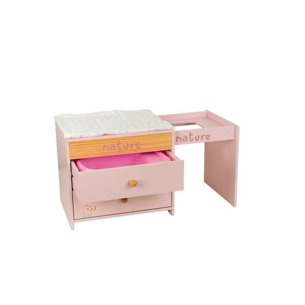 Muñecas Arias Commode/Changeur Nature avec 2 Tiroirs et Baignoire Muñecas Arias Commode/Changeur Nature avec 2 Tiroirs et Baignoire