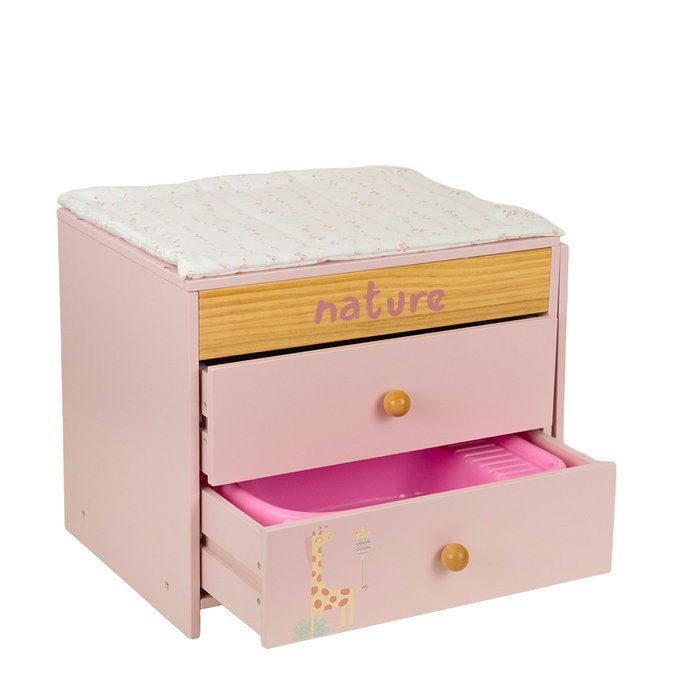 Muñecas Arias Commode/Changeur Nature avec 2 Tiroirs et Baignoire