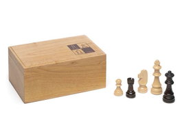 Cayro Figurine de jeu d'échecs en bois grand modèle avec couvercle transparent pour collection et décoration
