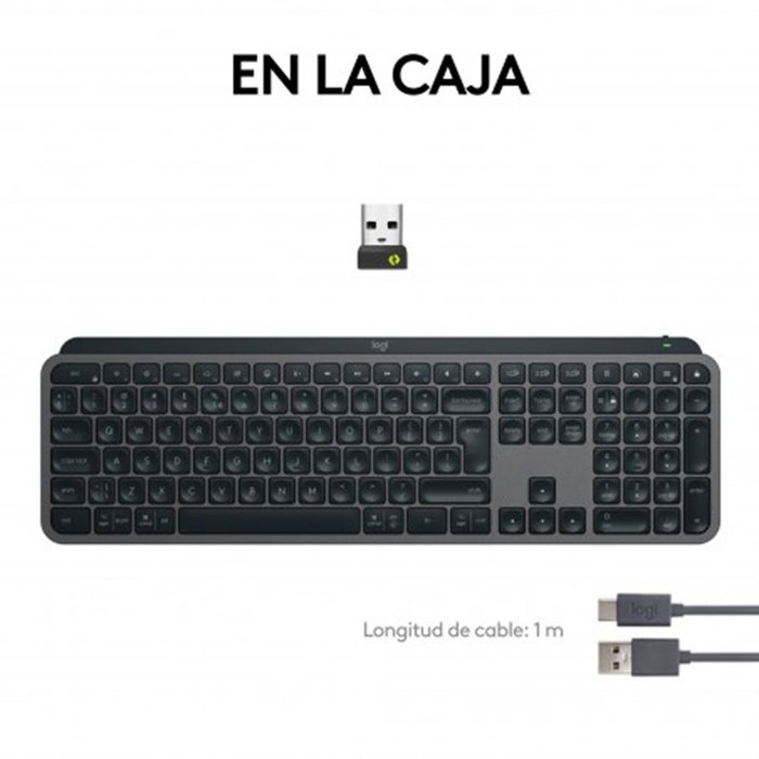 Logitech Clavier MX Keys S Sans Fil Bluetooth Rétroéclairé USB-C Rechargeable Logitech Clavier MX Keys S Sans Fil Bluetooth Rétroéclairé USB-C Rechargeable