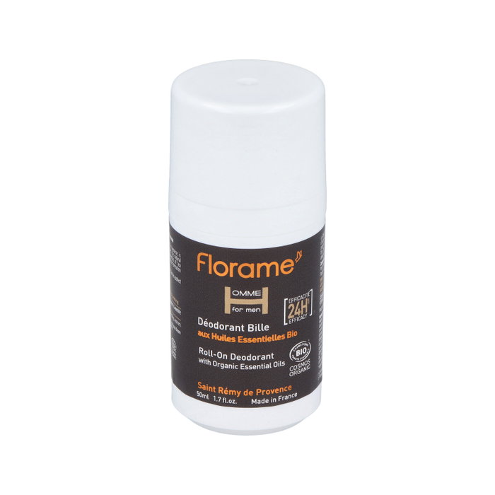 FLORAME Déodorant Roll-On Homme 50ml - Certifié ECOCERT, Sans Refroidissement FLORAME Déodorant Roll-On Homme 50ml - Certifié ECOCERT, Sans Refroidissement