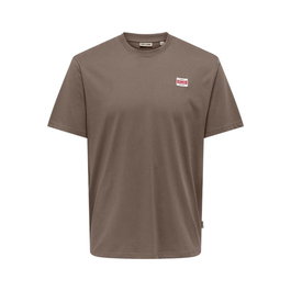 T-shirt à manches courtes homme Only & Sons Onsdawson Reg Ss Vd Falcon Marron Clair
