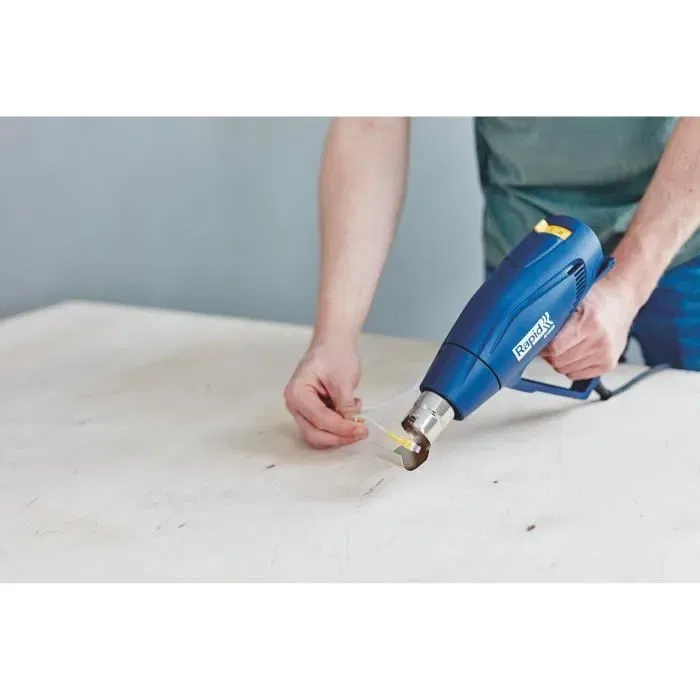 Rapid R1800 - Pistolet à air chaud 1800W (Décapeur thermique jusqu'à 550°C) - Coffret avec 2 grattoirs et 4 buses