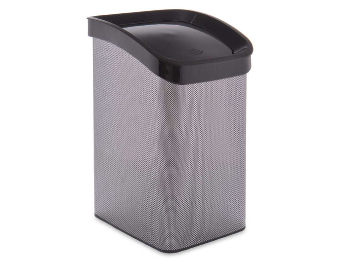 Berilo Poubelle Plastique Basculante 12L Fibre Carbone Gris Foncé 28x35x22 cm (Set de 6)