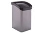 Berilo Poubelle Plastique Basculante 12L Fibre Carbone Gris Foncé 28x35x22 cm (Set de 6)