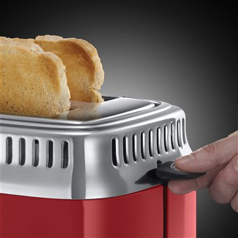 Russell Hobbs 21680-56 Toaster rétro rouge deux tranches avec contrôle de cuisson et fonction lever/voir - Bandeau rétro Design Ribbon Russell Hobbs 21680-56 Toaster rétro rouge deux tranches avec contrôle de cuisson et fonction lever/voir - Bandeau rétro Design Ribbon