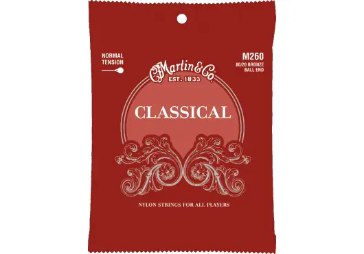 MARTIN Jeu de cordes nylon Classical Clear & Silver (Ball End) Tension normale 28-43 MARTIN Jeu de cordes nylon Classical Clear & Silver (Ball End) Tension normale 28-43