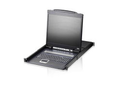 Aten CL1308 - Commutateur KVM LCD 19" rétroéclairé LED avec 8 ports pour rack, console intégrée, support USB/PS/2, cascade jusqu'à 128 ordinateurs
