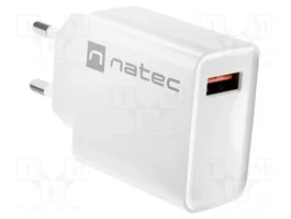 NATEC Chargeur USB Ribera NUC-2057 blanc 18W 5-12V 3A