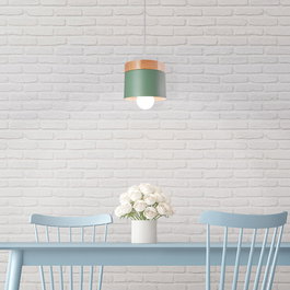 Lampe À Suspension Mikayla en métal et bois