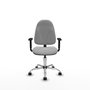 PIQUERAS Y CRESPO Chaise de bureau Algarra, tissu gris clair, base chromée