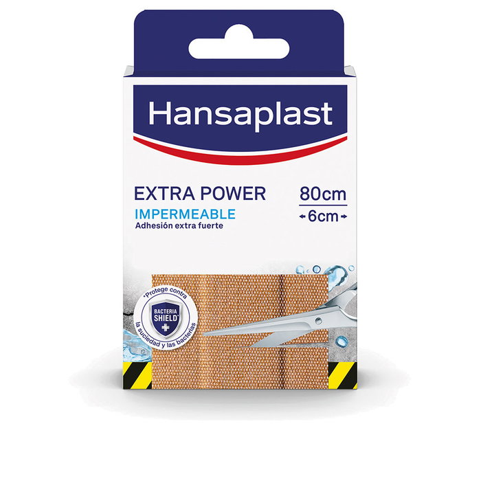 Hansaplast HP EXTRA POWER Pansements adhésifs 0,8 cm x 6 cm, 20 pièces, tissu robuste, imperméable et extra flexible Hansaplast HP EXTRA POWER Pansements adhésifs 0,8 cm x 6 cm, 20 pièces, tissu robuste, imperméable et extra flexible