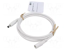 GOOBAY Câble d'alimentation DC rond, prise et socle 5,5/2,5 mm, blanc, 1,5 m