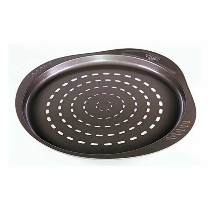 Pyrex Plat à pizza perforé en acier carbone, 32 cm, Chocolat