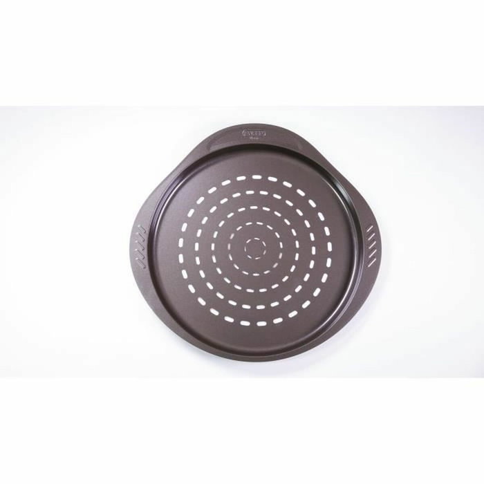 Pyrex Plat à pizza perforé en acier carbone, 32 cm, Chocolat