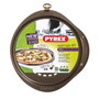 Pyrex Plat à pizza perforé en acier carbone, 32 cm, Chocolat