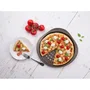 Pyrex 1452055 - Plaque à pizza en métal perforé avec revêtement antiadhésif, poignée ergonomique XL, 32 cm, couleur chocolat
