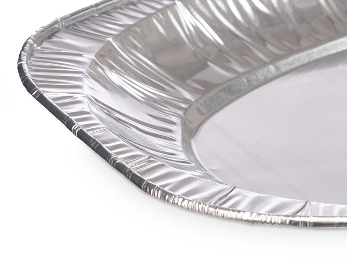 Kinvara Lot de 4 plateaux ovales en aluminium 35x24 cm argent (Set de 24)