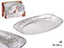 Kinvara Lot de 4 plateaux ovales en aluminium 35x24 cm argent (Set de 24)