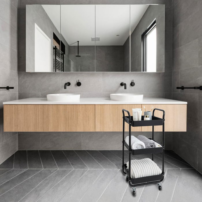 Quid Chariot Polyvalent Garbo Noir Métal 34,5x29,5x77 cm