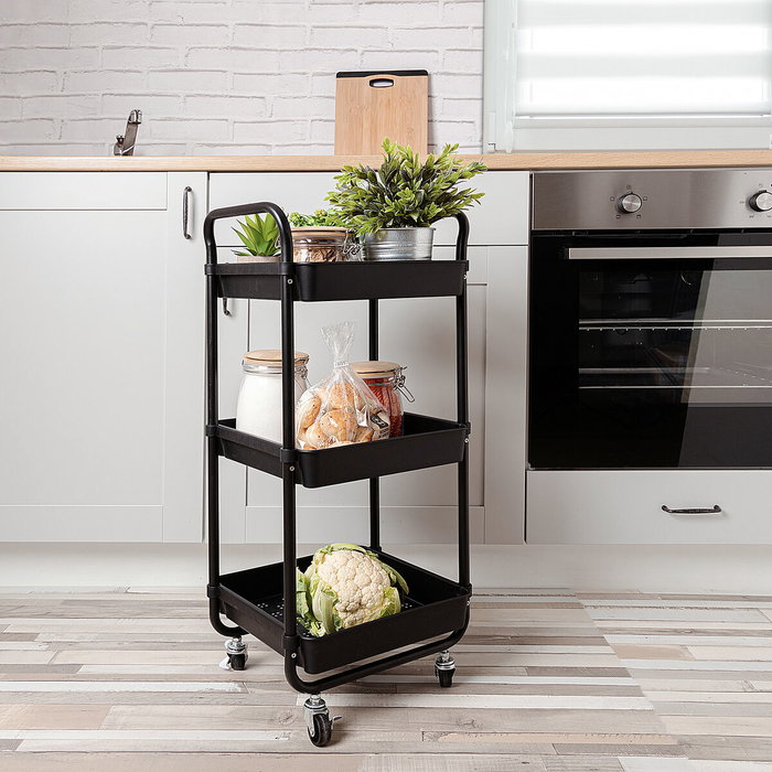 Quid Chariot Polyvalent Garbo Noir Métal 34,5x29,5x77 cm