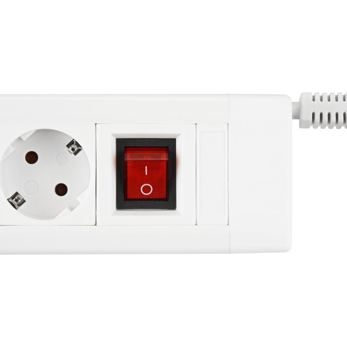 Rev Multiprise Supraline 6 prises avec interrupteur blanc 2,4 m