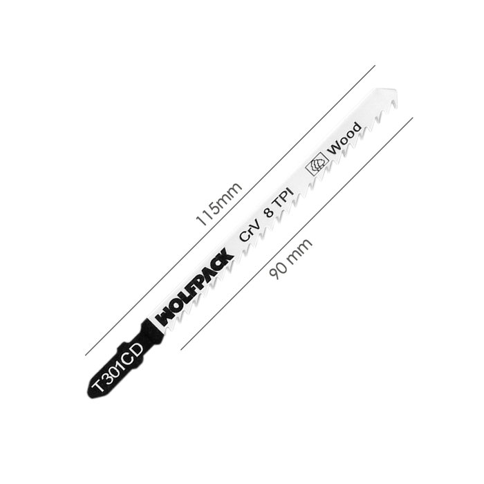 WOLFPACK LINEA PROFESIONAL Lot de 5 lames de scie sauteuse pour bois, coupe moyenne, 115 mm WOLFPACK LINEA PROFESIONAL Lot de 5 lames de scie sauteuse pour bois, coupe moyenne, 115 mm