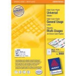 Avery Zweckform Étiquettes A4 Blanches 64,6 x 33,8 mm (100 feuilles)