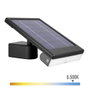 Edm Aplique solaire LED 6W 720lm 6500K avec détecteur crépusculaire et mouvement, point lumineux amovible, noir