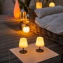 Lumisky Pack de 2 Lampes de table sans fil TWINS, Pied en acier gris, H16 cm