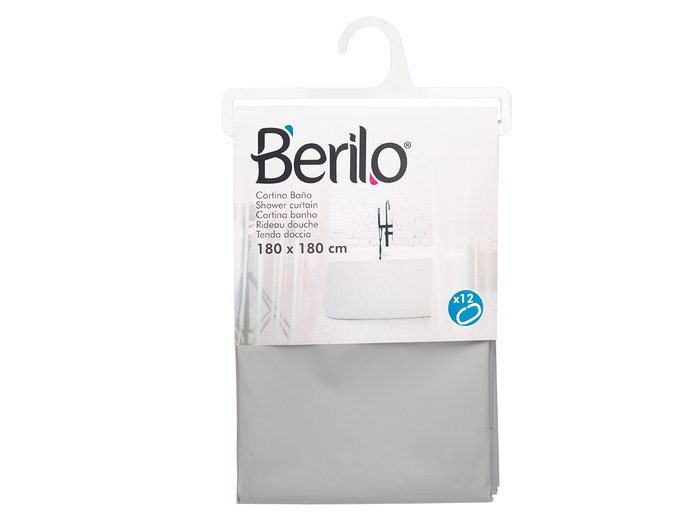 BERILO Rideau de douche transparent gris 180x180cm BERILO Rideau de douche transparent gris 180x180cm