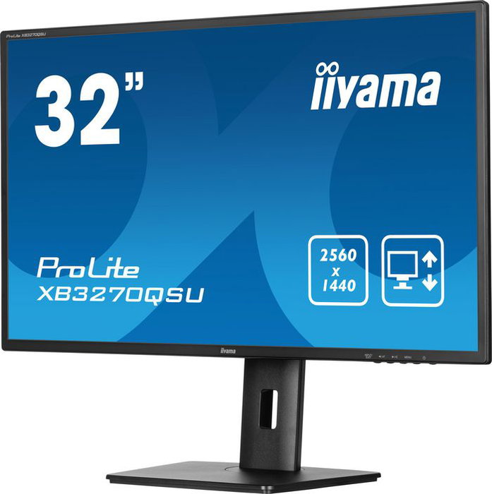 iiyama ProLite XB3270QSU-B1 - Écran PC 32" (81 cm) IPS, Résolution QHD 2560x1440, Réglable en Hauteur, Technologie Flicker-Free et Réducteur de Lumière Bleue