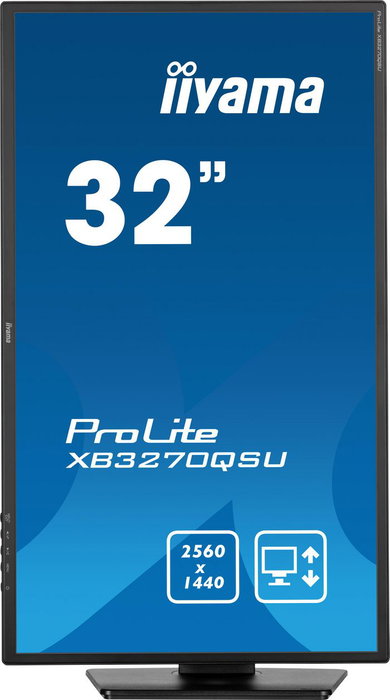iiyama ProLite XB3270QSU-B1 - Écran PC 32" (81 cm) IPS, Résolution QHD 2560x1440, Réglable en Hauteur, Technologie Flicker-Free et Réducteur de Lumière Bleue