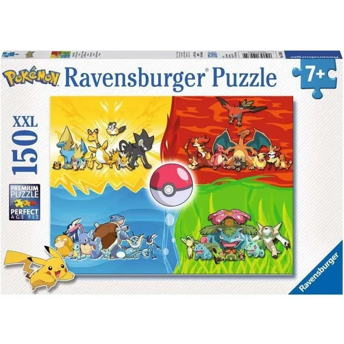 Ravensburger - Puzzle Pokémon 150 pièces XXL - Différents types de Pokémon - À partir de 7 ans - Fabriqué en Allemagne Ravensburger - Puzzle Pokémon 150 pièces XXL - Différents types de Pokémon - À partir de 7 ans - Fabriqué en Allemagne