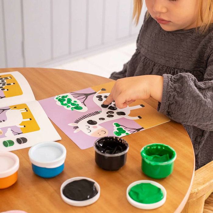 Apli Mon premier jeu de peinture avec 6 fiches et 6 pots de peinture au doigt Apli Mon premier jeu de peinture avec 6 fiches et 6 pots de peinture au doigt