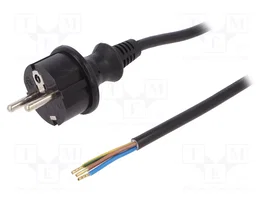 PLASTROL Câble d'alimentation H05VV-F 3x1mm2 noir 2m