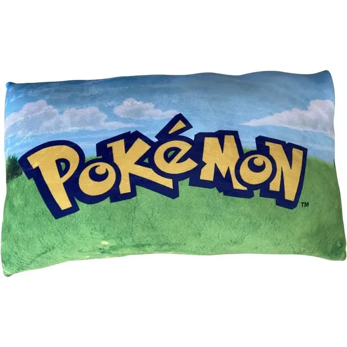 Pokemon Coussin Décoratif Pikachu et Eevee en Microfibre, 60 cm, Licence Officielle, Design des Personnages, Toucher Velours, Idée Cadeau