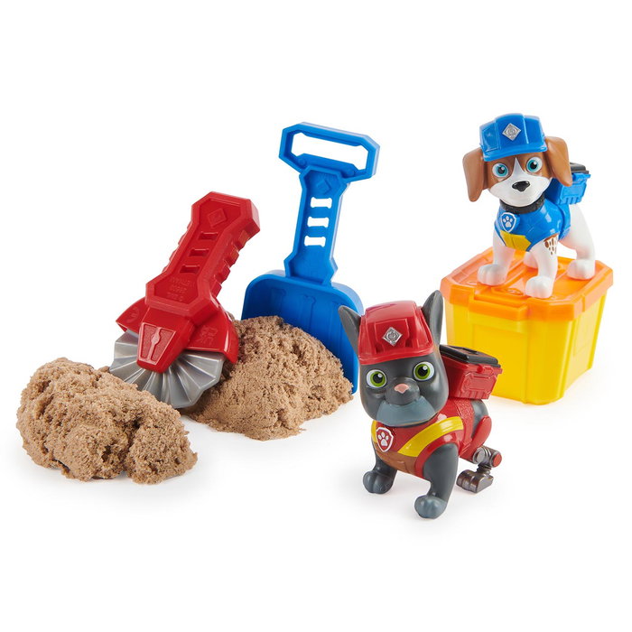 Spin Master Kinetic Sand - Set de Jeu Construction Patrouille de Chasse (Paw Patrol) avec Rubble, Sable Dynamique et Accessoires - Figurines Jouet Enfant 3 Ans et Plus - 6066727