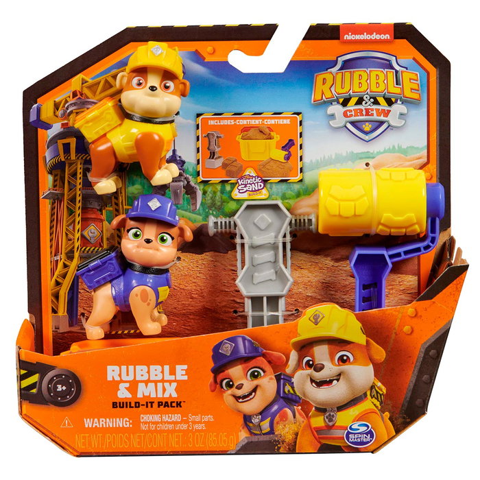 Spin Master Kinetic Sand - Set de Jeu Construction Patrouille de Chasse (Paw Patrol) avec Rubble, Sable Dynamique et Accessoires - Figurines Jouet Enfant 3 Ans et Plus - 6066727