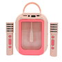 Lexibook - Karaoke Disney Rosa pour Enfants - avec 2 Microphones sans Fil, Effets de Lumière et Haut-parleur Portable Rechargeable - BTC030PK