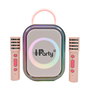 Lexibook - Karaoke Disney Rosa pour Enfants - avec 2 Microphones sans Fil, Effets de Lumière et Haut-parleur Portable Rechargeable - BTC030PK
